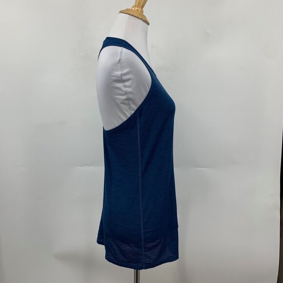 Athleta Tank Women XS Extra Small Pacific High Neck Shadow Striped Chi Racerback - Picture 4 of 13